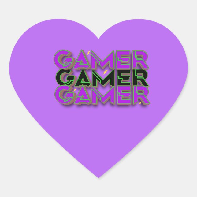Pegatina En Forma De Corazón Gamer (Anverso)