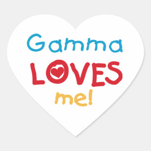 Pegatina En Forma De Corazón Gamma me ama camisetas y regalos