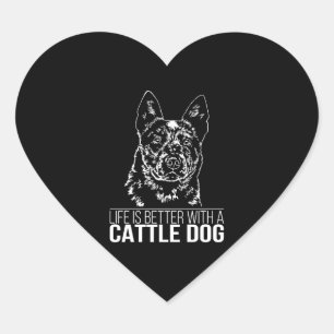 Pegatina En Forma De Corazón Ganado La vida del perro es mejor decir perro