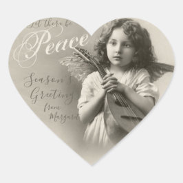 Pegatina En Forma De Corazón Gangel de paz de los Navidades dulces CC1072 Foto 