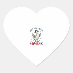 Pegatina En Forma De Corazón Ganso Patriótico Camiseta Vintage Cuatro de Julio 