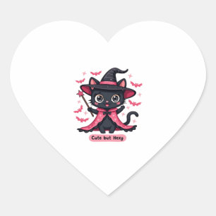 Pegatina En Forma De Corazón Gatito gótico de rosa � dulce, pero hechizado Over