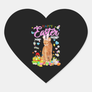 Pegatina En Forma De Corazón Gato Abysinian Feliz Pascua