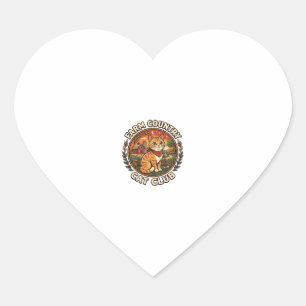 Pegatina En Forma De Corazón Gato de campo - Regalo para amantes de gatos de ca
