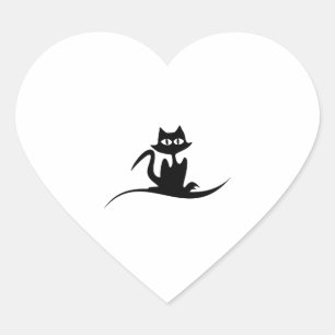 Pegatina En Forma De Corazón Gato de Halloween