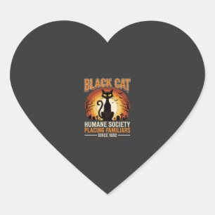 Pegatina En Forma De Corazón Gato Negro Halloween Familiar Antiguo Cementerio D