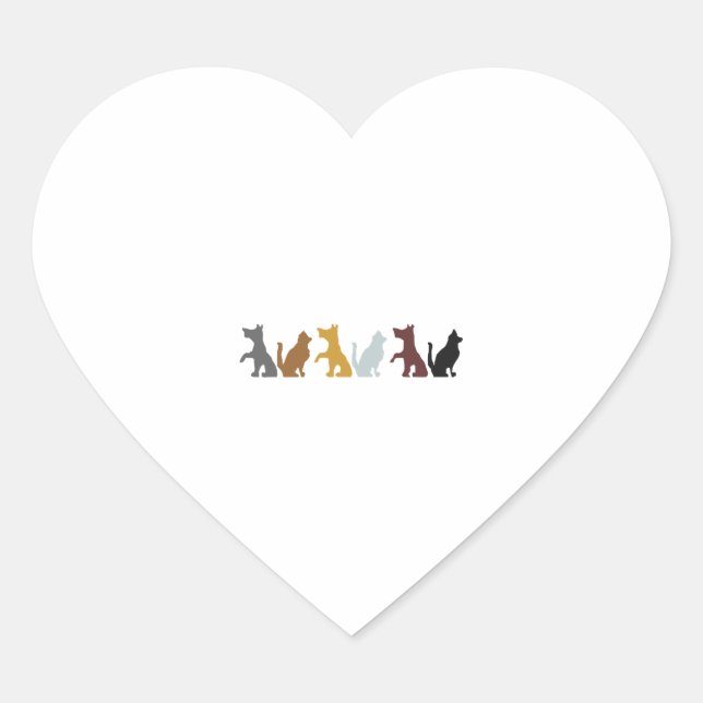 Pegatina En Forma De Corazón Gato Y Perro (Anverso)