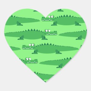 Pegatina En Forma De Corazón Gator Alligator Crocodile Kids Primer Fiesta de cu