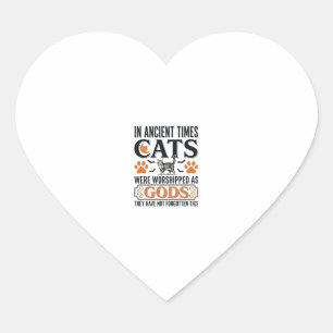 Pegatina En Forma De Corazón Gatos Antiguos Divertidos Adorados Como Dioses Cam