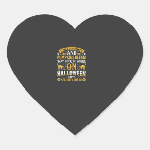 Pegatina En Forma De Corazón Gatos Negros de Halloween y Guardias de Seguridad 