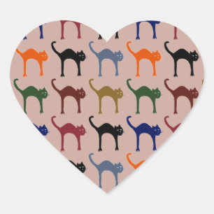 Pegatina En Forma De Corazón gatos pequeños
