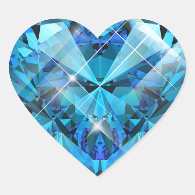 Pegatina En Forma De Corazón Gema Azul (Anverso)