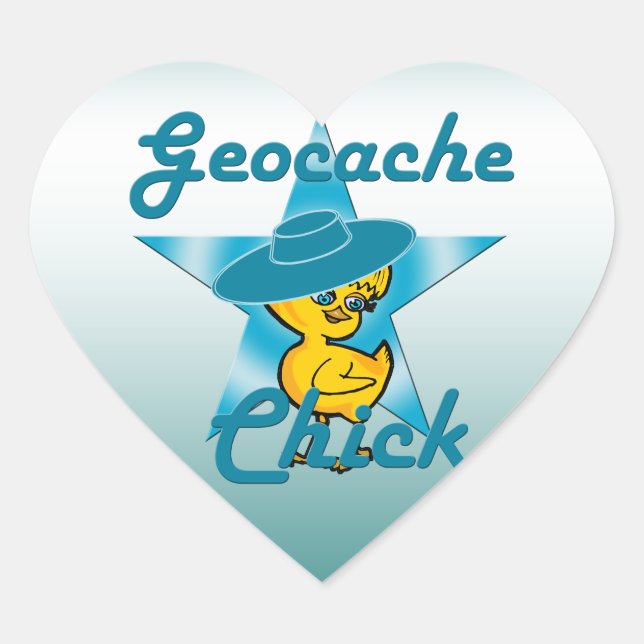 Pegatina En Forma De Corazón Geocache Chick #7 (Anverso)