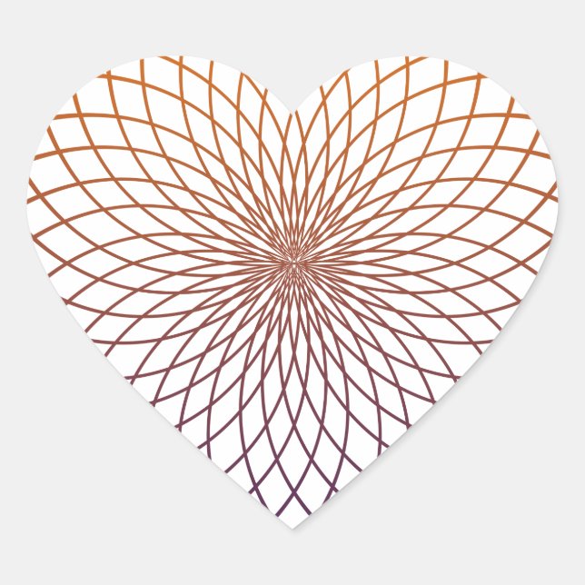 Pegatina En Forma De Corazón Geometría sagrada (Anverso)
