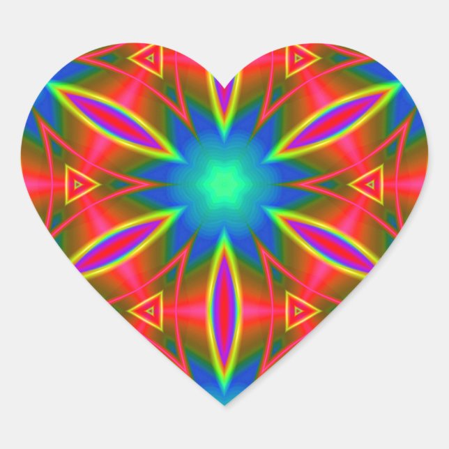 Pegatina En Forma De Corazón Geométrica 160614 (01) (Anverso)