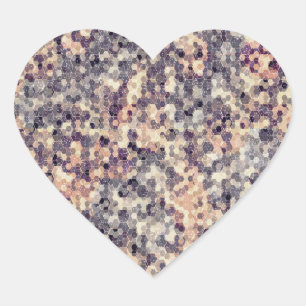 Pegatina En Forma De Corazón Geométrico gris beige