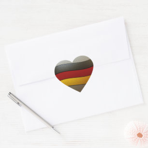 Pegatina En Forma De Corazón Germany Flag Colors-Chrome by Shirley Taylor