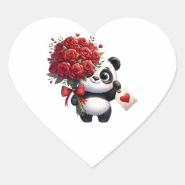 Pegatina En Forma De Corazón Gesto de gratitud de Panda -