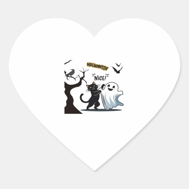 Pegatina En Forma De Corazón Get ready for a spook-tacular Halloween Nice party (Anverso)