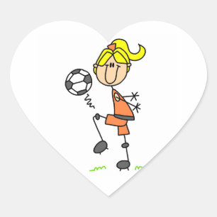 Pegatina En Forma De Corazón Gigantes de Chica de jugador de la figura del palo