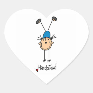 Pegatina En Forma De Corazón Gimnasta haciendo pino