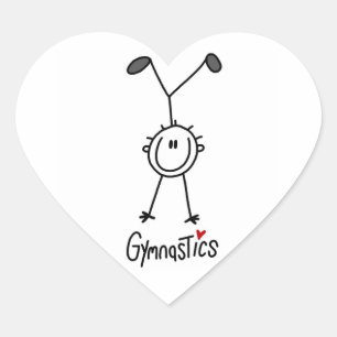 Pegatina En Forma De Corazón Gimnasta Simple de Palitos