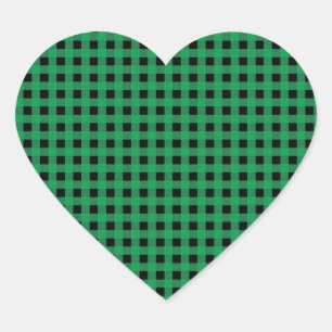 Pegatina En Forma De Corazón Ginham Green y Black