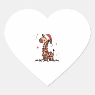 Pegatina En Forma De Corazón Girafa Árbol de Navidad Girafa Navidad Mujeres de