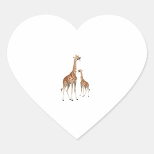 Pegatina En Forma De Corazón Giraffe con gafas de sol Safari animal Giraf