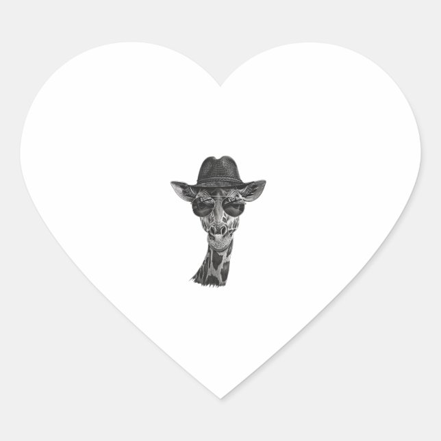 Pegatina En Forma De Corazón Giraffe Gafas de sol (Anverso)
