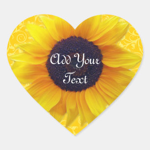 Pegatina En Forma De Corazón Girasol
