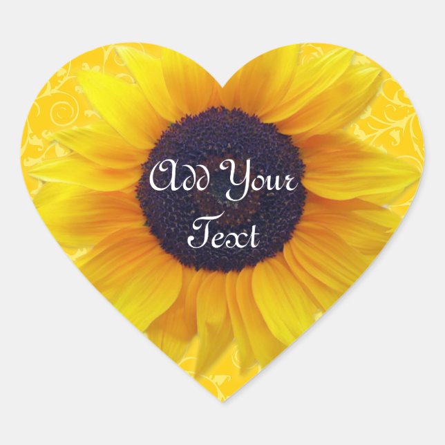 Pegatina En Forma De Corazón Girasol (Anverso)