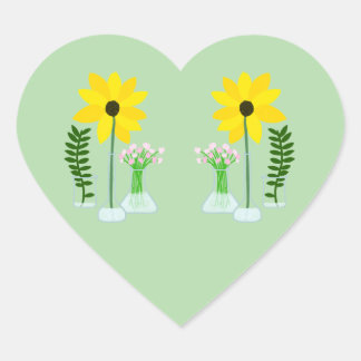 Pegatina En Forma De Corazón Girasol de Química