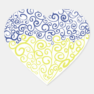 Pegatina En Forma De Corazón Giro espiral mehandi corazón Colores de la bandera