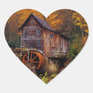 Pegatina En Forma De Corazón Glade Creek Grist Mill
