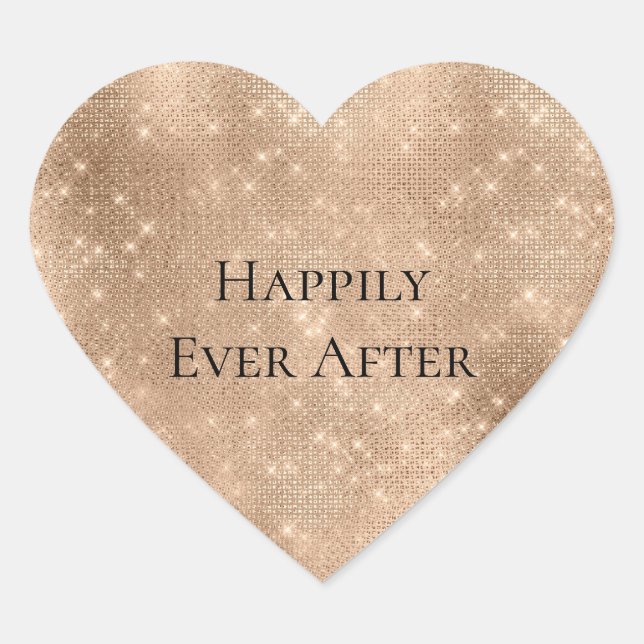 Pegatina En Forma De Corazón Glam Champagne Glitz (Anverso)