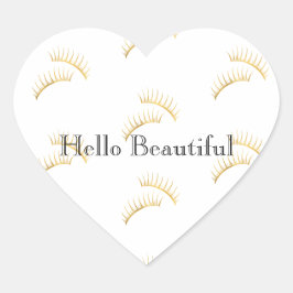 Pegatina En Forma De Corazón Glam Eyelashes dorados