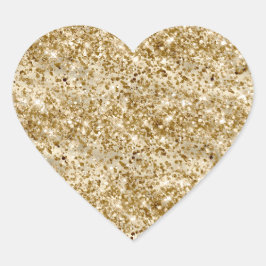 Pegatina En Forma De Corazón Glam Girly Purpurina de oro Sparkle Confetti