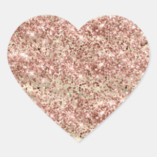 Pegatina En Forma De Corazón Glam Girly Purpurina Rosa Sparkle Confetti