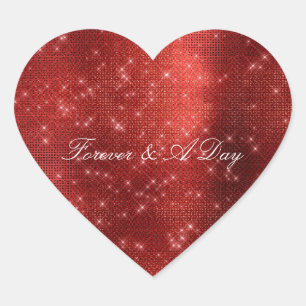 Pegatina En Forma De Corazón Glam Red Sparkle