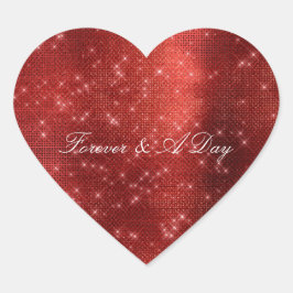 Pegatina En Forma De Corazón Glam Red Sparkle