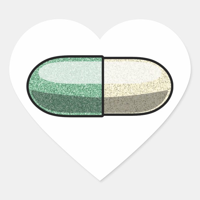 Pegatina En Forma De Corazón Glitter Fluoxetine (Anverso)
