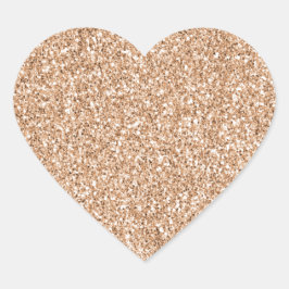 Pegatina En Forma De Corazón Glitz Purpurina de Rubor de Peach Rosa Gold