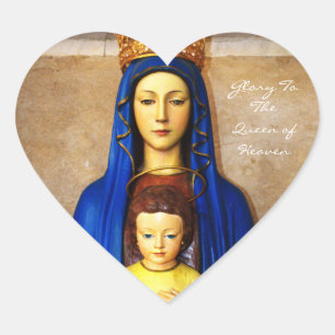 Pegatina En Forma De Corazón gloria a la reina del cielo