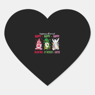 Pegatina En Forma De Corazón Gnome Feliz San Valentín San Patricio Felicidad de