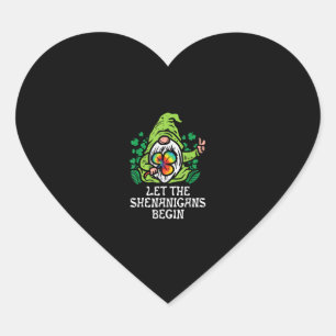 Pegatina En Forma De Corazón Gnome Tie Dye Shamrock Que Los Shenanigans Empiece