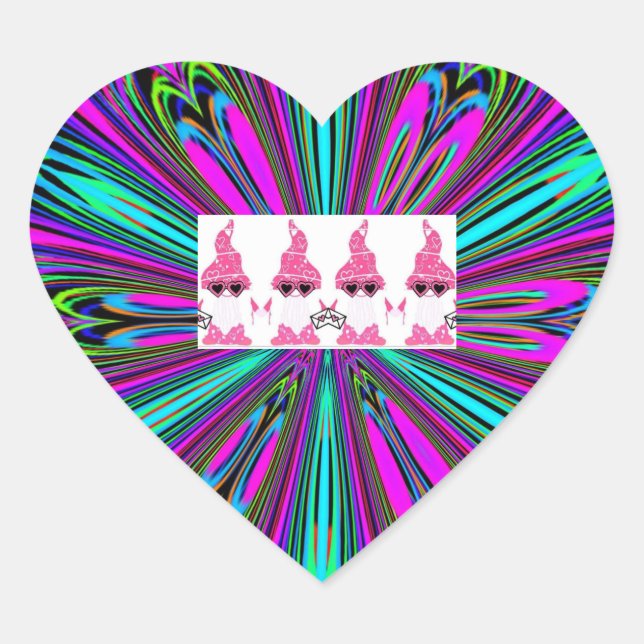 Pegatina En Forma De Corazón gnomo (Anverso)