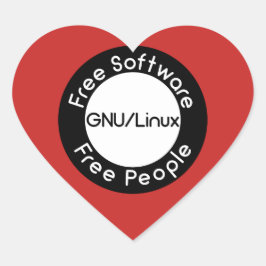 Pegatina En Forma De Corazón GNU/Linux
