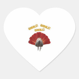 Pegatina En Forma De Corazón ¡Gobble! Loro gris africano de acción de gracias e