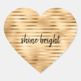 Pegatina En Forma De Corazón Gold Glam Stripes personalizado